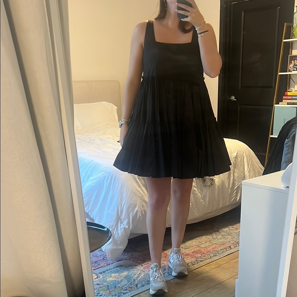 Ruffle Black Sleeveless Dress